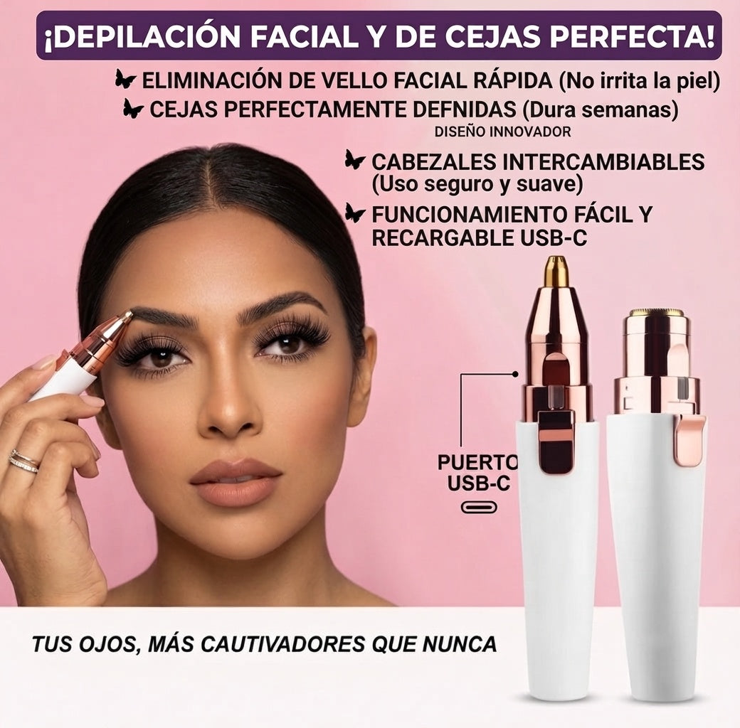 Depiladora inteligente 2 en 1 para cejas y rostro